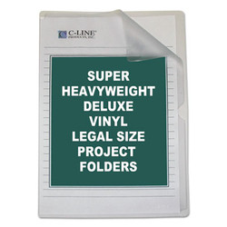 C-Line® Deluxe Vinyl Project Folders, Legal Size, Clear, 50/box 62139
