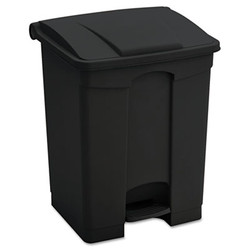 Safco® Large Capacity Plastic Step-On Receptacle, 23 gal, Plastic, Black 9923BL