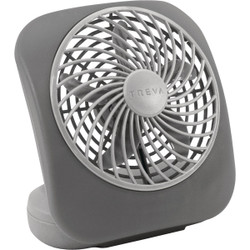 Treva 5 In. 2-Speed Gray Battery Operated Table Fan FD05004 GRY