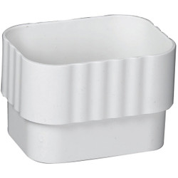 Amerimax 2 In. x 3 In. Traditional K-Style White Vinyl Downspout Connector M0623