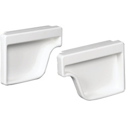 Amerimax 5 In. Traditional K-Style White Vinyl Gutter End Cap, Pair M0611HP