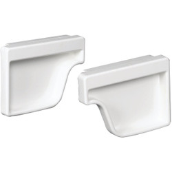 Amerimax 5 In. Traditional K-Style White Vinyl Gutter End Cap, Pair M0611