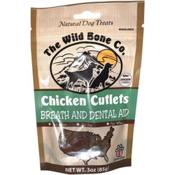 The Wild Bone Company Breath & Dental Aid Chicken Cutlet Dog Treat, 2.75 Oz.