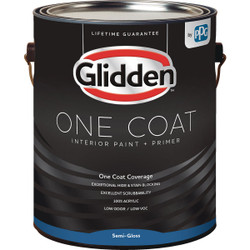 Glidden One Coat Interior Paint + Primer Semi-Gloss Midtone Base 1 Gallon