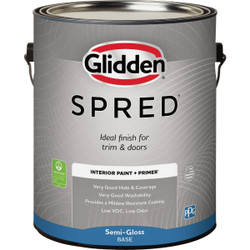 Glidden Spred Interior Paint + Primer Semi-Gloss White Pastel Base Gallon