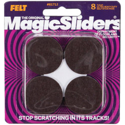Magic Sliders 1-1/2" Rnd Brwn Furn Pad 61712
