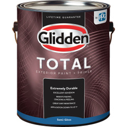 Glidden Total Exterior Paint + Primer Semi-Gloss White & Pastel Base 1 Gallon