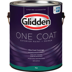 Glidden One Coat Exterior Paint + Primer Flat White & Pastel Base 1 Gallon