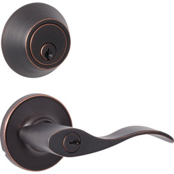 Steel Pro Oil Rubbed Bronze Single Cylinder Deadbolt and Lever Combo