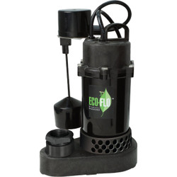 ECO-FLO 1/3 HP Vertical Switch Submersible Thermoplastic Sump Pump SPP33V