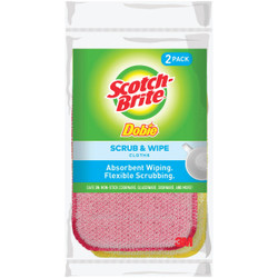 Scotch-Brite Dobie Scrub & Wipe Cloth, 5.9 In. x 3.9 In. (2-Pack) 9057-2