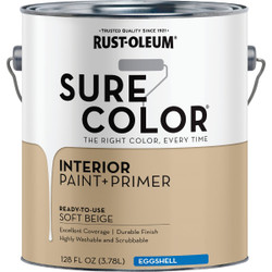 Rust-Oleum Sure Color Eggshell Soft Beige Interior Wall Paint and Primer, Gallon