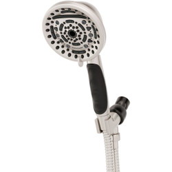Oxygenics PowerMax 9-Spray 1.8 GPM Handheld Shower Head, Brushed Nickel 52488