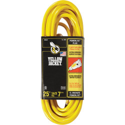 Yellow Jacket 25 Ft. 14/3 Indoor/Outdoor Extension Cord with PowerLite Plug 2886