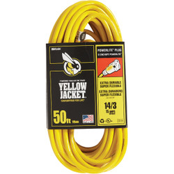 Yellow Jacket 50 Ft. 14/3 Indoor/Outdoor Extension Cord with PowerLite Plug 2887