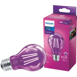 Philips Purple A19 Medium 4W Indoor/Outdoor LED Decorative Party Light Bulb