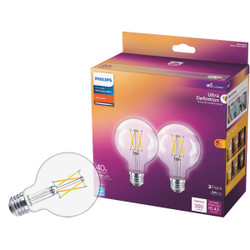 Warm Glow 2pk 40w G25 Clr Led Bulb 573345