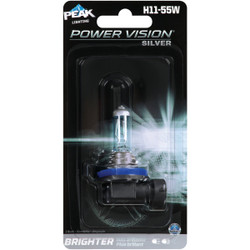 PEAK Power Vision Silver H11-55W 12.8V Halogen Automotive Bulb H11-55WPVS-BPP