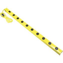 Yellow Jacket 9-Outlet Yellow Metal Power Strip with 5 Ft. Cord 5153