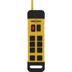 Yellow Jacket 8-Outlet Yellow Metal Power Block with 6 Ft. Cord 5148