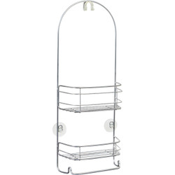 iDesign Rondo 2-Shelf Silver Shower Caddy 58656