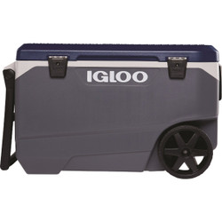 Igloo MaxCold Latitude 90 Qt. 2-Wheeled Cooler, Ash Gray & Aegean Sea 35175