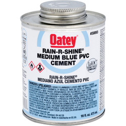 Oatey Rain-R-Shine 16 Oz. Medium Bodied Blue PVC Cement 30893