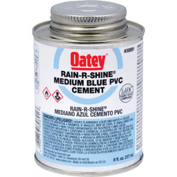 Oatey Rain-R-Shine 8 Oz. Medium Bodied Blue PVC Cement 30891
