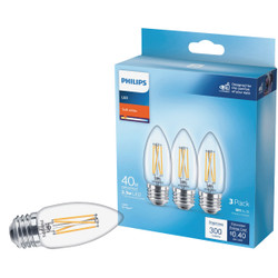 Philips 3pk 40w B11 Led Sw Bulb 567487