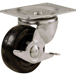 Shepherd 5 In. General-Duty Soft Rubber Swivel Plate Caster with Brake 9788