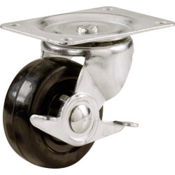 Shepherd 2-1/2 In. General-Duty Soft Rubber Swivel Plate Caster with Brake 9510