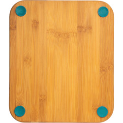 Core Bamboo 12 In. Square Natural Lake Blue Foot Grip Cutting Board DBC27696