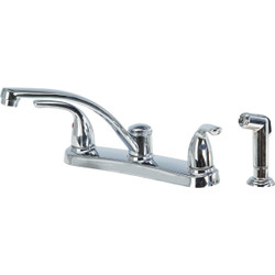 Home Impressions 2-Handle Metal Lever Kitchen Faucet with Side Spray, Chrome
