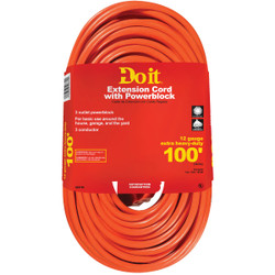 Do it 100 Ft. 12/3 Extension Cord with Powerblock 550820