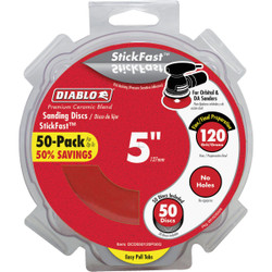 Diablo StickFast 5 In. 120 Grit Sanding Disc (50-Pack) DCD050120P50G