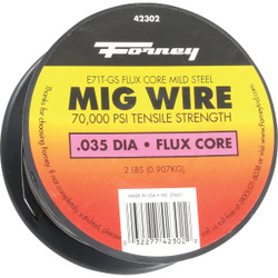 Forney E71T-GS 0.035 In. Flux Core Mild Steel Mig Wire, 2 Lb. 42302