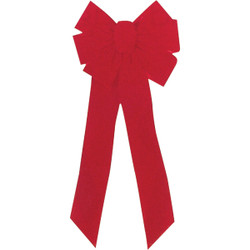 Holiday Trims 7-Loop 10 In. W. x 22 In. L. Red Velvet Christmas Bow Pack of 12