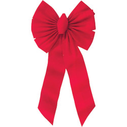 Holiday Trims 7-Loop 14 W. x 28 In. L. Red Velvet Christmas Bow Pack of 12
