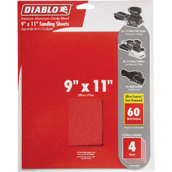 Diablo 9 In. x 11 In. 60 Grit Ultra Coarse Sandpaper (4-Pack) DCS911060S04G