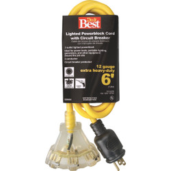 Do it Best 6 Ft. 12/3 Circuit Breaker Protected Extension Cord 553316