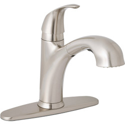 Home Impressions 1-Handle Lever Pull-Out Kitchen Faucet, Brushed Nickel