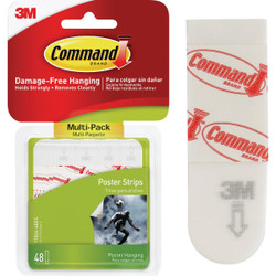 Command Poster Strips Value Pack, White, 48 Strips 17024-48ES