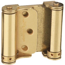 National 3 In. Satin Brass Double Action Spring Door Hinge (2-Pack) N115303