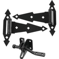 National Gate Hinge and Latch Hardware Kit, Black N243899