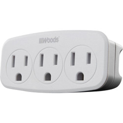 Woods White 15A 3-Outlet Tap 41013