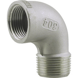 PLUMB-EEZE 1 In. FIP 90 Deg. Stainless Steel Street Elbow (1/4 Bend) U2-SSSE-10