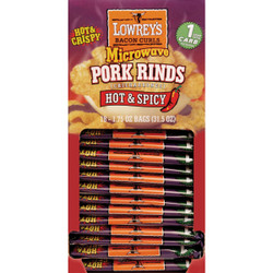 Lowrey's Bacon Curls 1.75 Oz. Hot & Spicy Pork Rinds 114980 Pack of 18