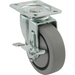 Shepherd 4 In. Thermoplastic Swivel Plate Caster with Brake 9736