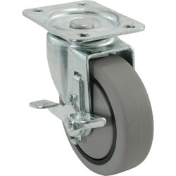 Shepherd Hardware 4 In. Thermoplastic Swivel Plate Caster with Brake 9736