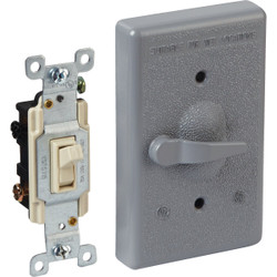 Bell Gray 3-Way Vertical Mount Outdoor Switch Cover 5141-0